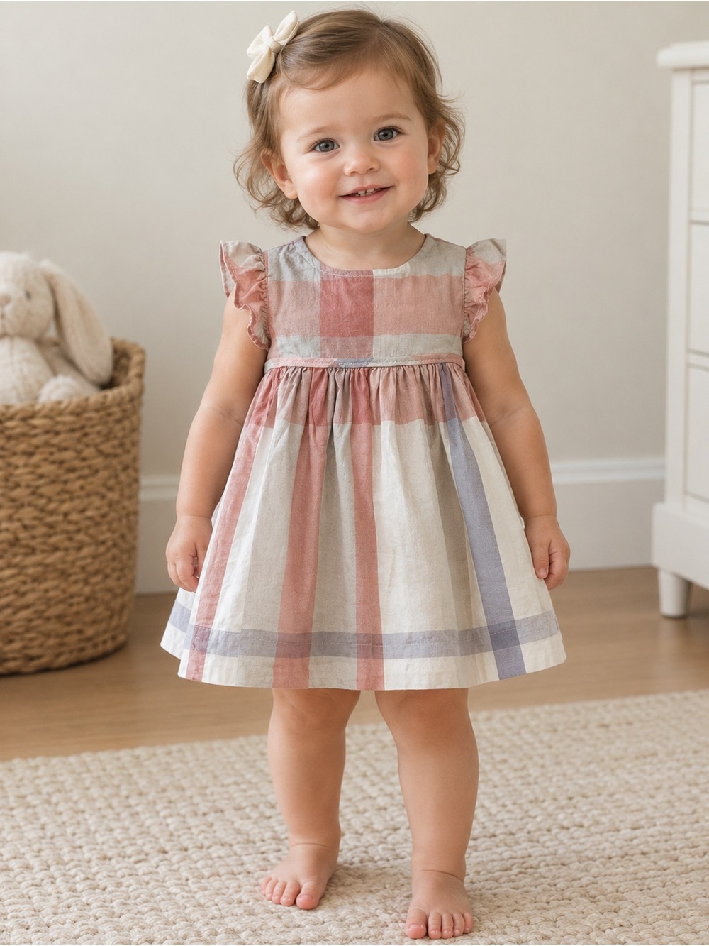 Burberry Baby Girls Pink Plaid Cotton Sundress 6m